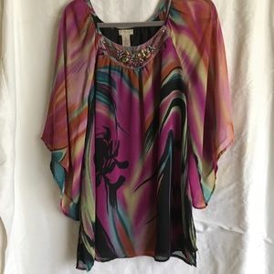 Lined Sheer Flowing Top